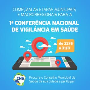 Participe das etapas municipais e macrorregionais para a 1ª Conferência Nacional de Vigilância em Saúde