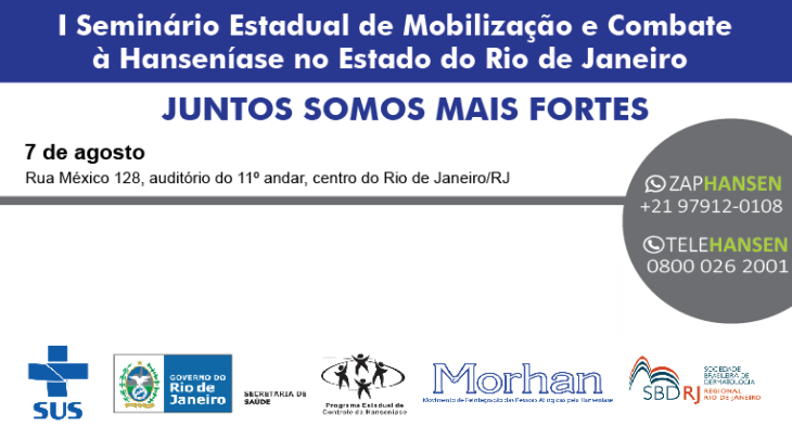 Rio de Janeiro terá seminário de enfrentamento à hanseníase no dia 7 de agosto